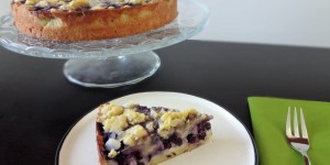 Beitragsbild des Blogbeitrags heidelbeer cheescake streusel tarte