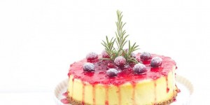 Beitragsbild des Blogbeitrags Spekulatius Cheesecake mit Cranberry Sauce 