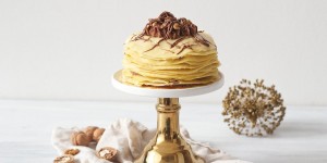 Beitragsbild des Blogbeitrags Palatschinkentorte mit Nuss-Nougat-Fülle
