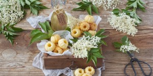 Beitragsbild des Blogbeitrags Mini Gugls mit Holunderblütensirup