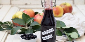 Beitragsbild des Blogbeitrags Aronia-Apfel-Sirup 