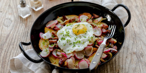 Beitragsbild des Blogbeitrags Restepfanne mit Kartoffeln