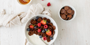 Beitragsbild des Blogbeitrags Kakao Pancake Cereal – Mini Kakao Pancake Cereal 