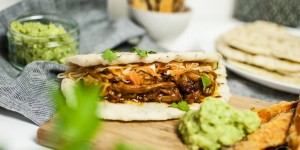 Beitragsbild des Blogbeitrags Pulled-Mushroom-Pitas
