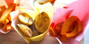 Beitragsbild des Blogbeitrags Gut - Kartoffel, Süßkartoffel und Kürbis aus dem Backofen