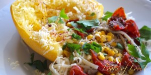 Beitragsbild des Blogbeitrags Meine liebsten Rezepte für Spaghettikürbis - Kürbis mit getrockneten Tomaten und Mais