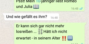 Beitragsbild des Blogbeitrags Buchempfehlung für Groß und Klein: YOLO, Julia – Romeo und Julia 2.0