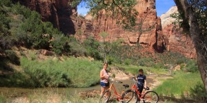 Beitragsbild des Blogbeitrags Radtour mit Kindern durch den Zion Nationalpark