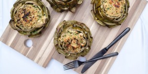Beitragsbild des Blogbeitrags Tipiak Kochabend* – gefüllte Artischocken mit Bulgur