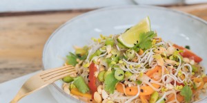 Beitragsbild des Blogbeitrags Veganes Pad Thai – einfach und schnell zubereitet