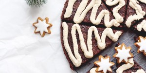 Beitragsbild des Blogbeitrags Weihnachtsbaum Brownies mit Kaffeecreme 
