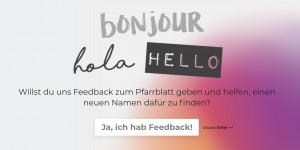 Beitragsbild des Blogbeitrags Umfrage: Titel Pfarrblatt Neu