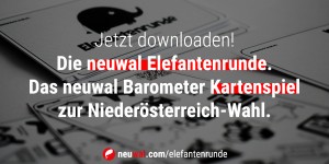 Beitragsbild des Blogbeitrags Das Kartenspiel neuwal Elefantenrunde zur Niederösterreich-Wahl als Print’n’Play downloaden! 