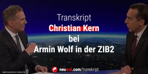 Beitragsbild des Blogbeitrags Transkript: Christian Kern bei Armin Wolf in der ZIB2 