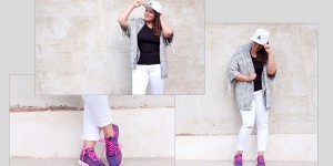 Beitragsbild des Blogbeitrags Sportlich lässiges Outfit mit Fransencardigan, Eyecatcher Skechers und Jeans