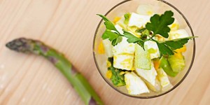 Beitragsbild des Blogbeitrags Köstlicher Spargelsalat – kalt oder warm