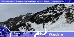 Beitragsbild des Blogbeitrags Schneestapfen am Schlangenweg und auf der Rax 
