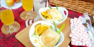 Beitragsbild des Blogbeitrags Picknick auf der Wiese: Knuspriger Filo-Teig mit vegetarischer Füllung 