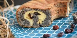 Beitragsbild des Blogbeitrags Mohn-Topfen Kuchen mit fruchtiger Füllung