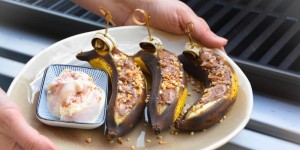Beitragsbild des Blogbeitrags Bananenschiffchen vom Grill