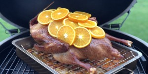 Beitragsbild des Blogbeitrags Saftige Martinigans aus dem Grill 