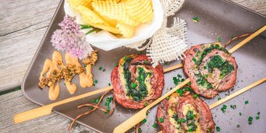 Beitragsbild des Blogbeitrags gefüllte Flank Steak Pinwheels