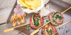 Beitragsbild des Blogbeitrags gefüllte Flank Steak Pinwheels 